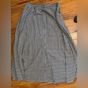 Max Studio Navy and White Gingham Maxi Skirt